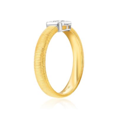 Suzy Levian Golden Helix Sterling Silver Cubic Zirconia Square Coil Ring