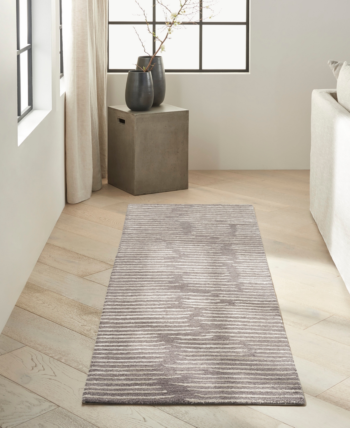 Calvin Klein CK010 Linear LNR01 2'2"x8' Runner Area Rug