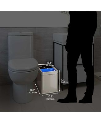 20 Liter / 5.3 Gallon Dual Compartment Stainless Steel Open Top Kitchen Trash Can & Recycle Bin Combo