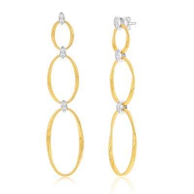 Suzy Levian Golden Helix Sterling Silver & Cubic Zirconia Double Oval Drop Earrings