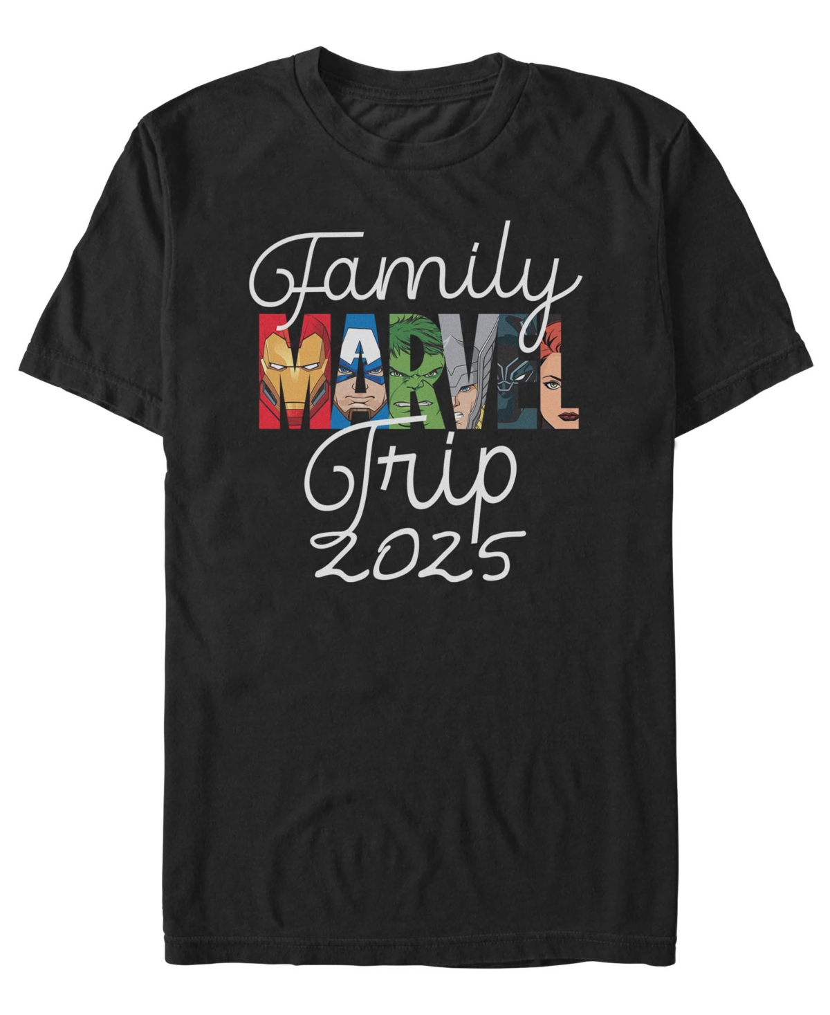 Avengers Men's Avengers Family Trip Short Sleeve T-Shirt - Black