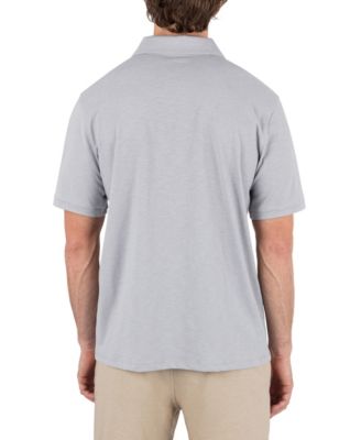 Men's Printed Stripe Slub Short Sleeve Polo Shirt