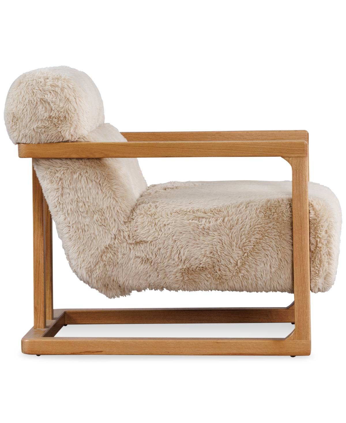 Macy's Michola Wood Accent Chair,  Exclusive In Neutral