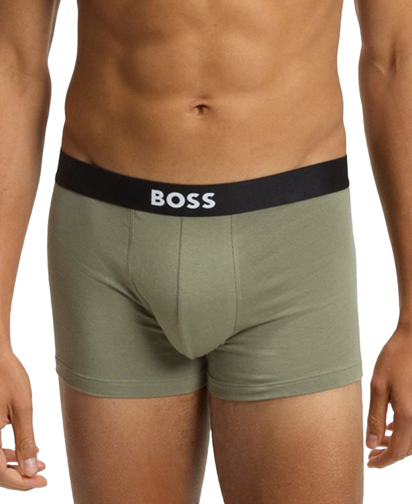 Бельё BOSS для мужчин, хлопок-стрейч, 3 шт. — Hugo Boss, цвет: Зелёный / Чёрный — фото 4