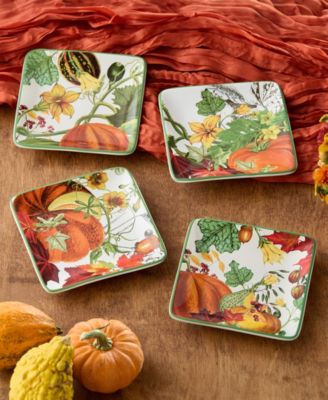 Harvest Fields Canape Plates, Set of 4