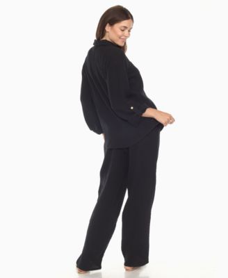 Women's Long Sleeve Button Down Cotton Gauze Set