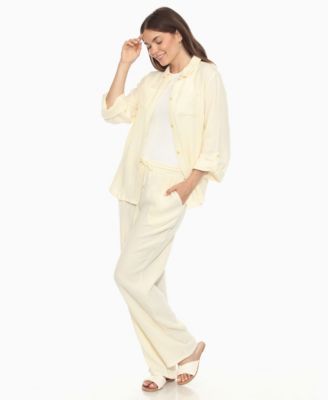 Women's Long Sleeve Button Down Cotton Gauze Set
