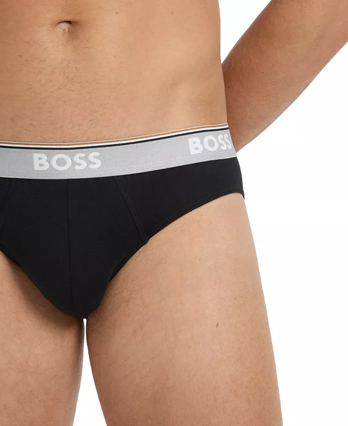 Men's Power 3-Pk. Tipped Logo Waistband Briefs - thumbnail 2