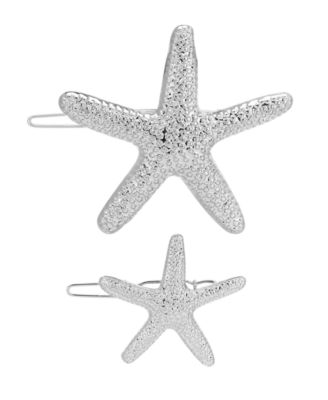 Ettika Starfish Barrette Set - Silver