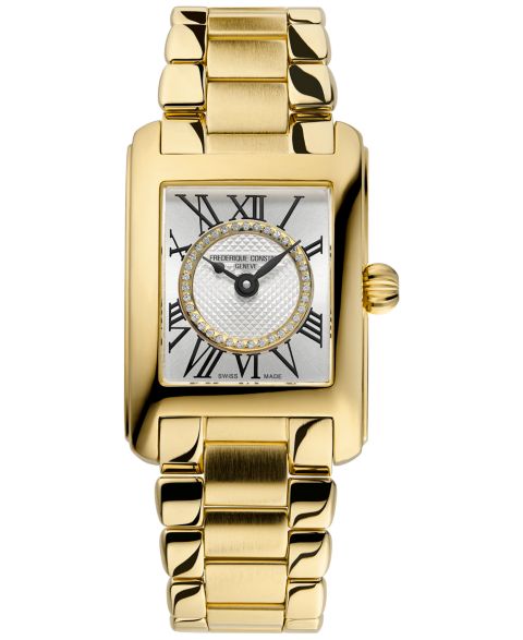 Женские часы Frederique Constant Swiss Carree Diamond (1/20 ct. t.w.) Gold-Tone Stainless Steel Bracelet Watch 23mm