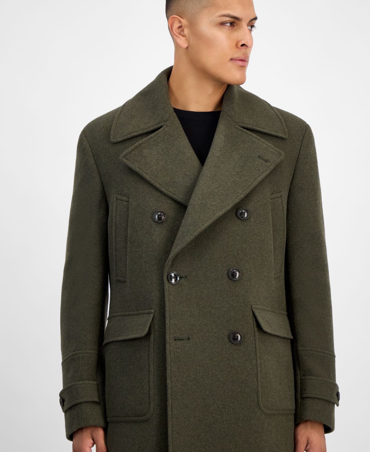 Мужское меланжевое пальто современного покроя от Ted by