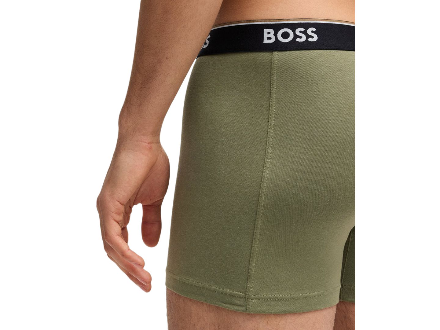 Трусы-боксеры Waistband для мужчин, с логотипом — Hugo Boss, цвет: Синий / Серый — фото 11