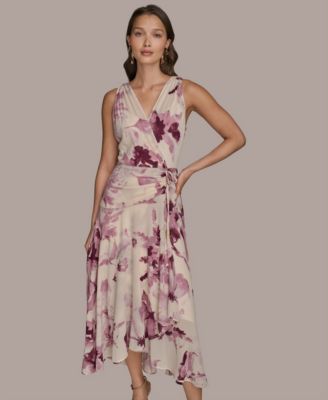 【Donna Karan New York】Petite Printed Faux-Wrap Midi Dress 00000000_zi_569c1c3c-f998-40f9