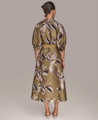 Women's Floral-Print A-Line Shirtdress