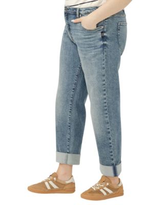 Plus Size Relaxed Mid Rise Straight Leg Jeans