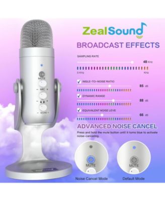 USB Microphone k66s Silver and Furry Windscreen d65k