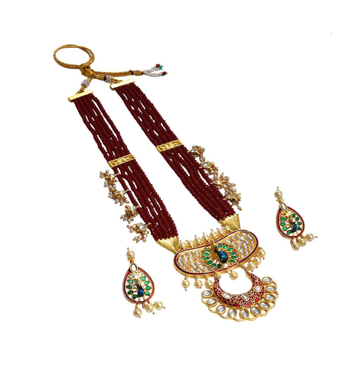 Sohi Party Stone Jewellery Set - Red
