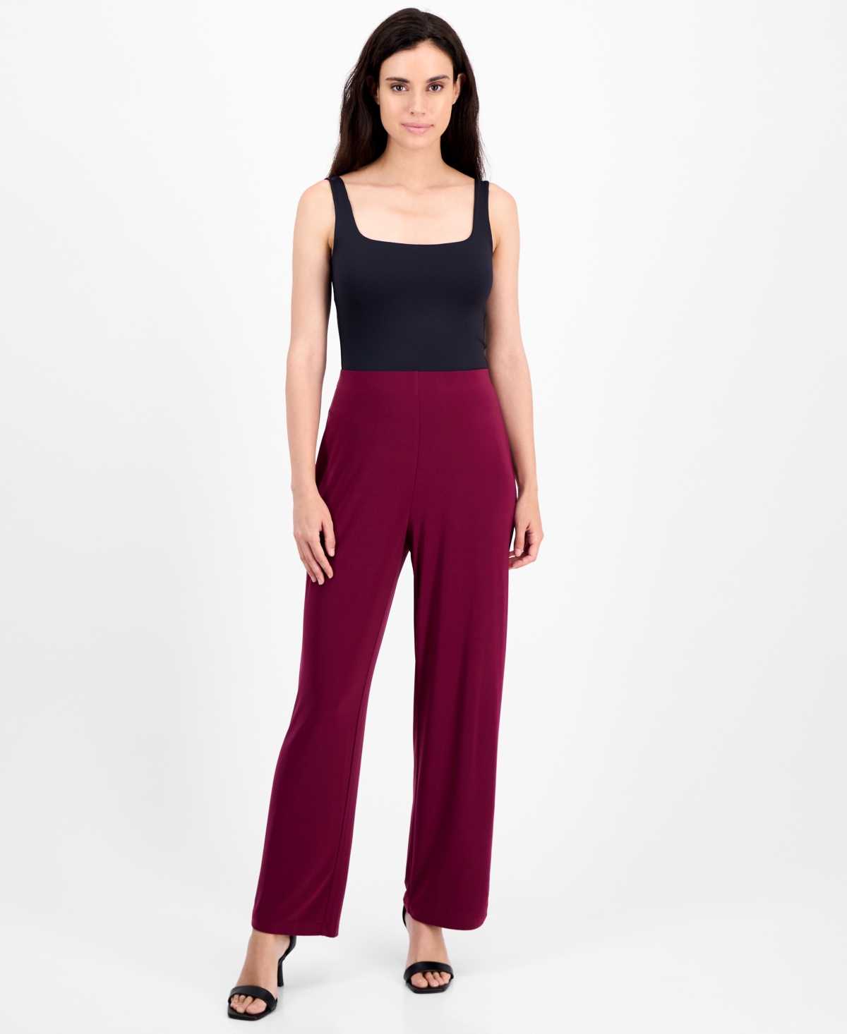 Petite Wide-Leg Pull-On Pants - Chianti
