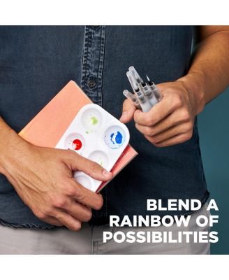 Koi Water Color Brushes, Set of 4 Assorted Brush Tips w/9 ml Tank