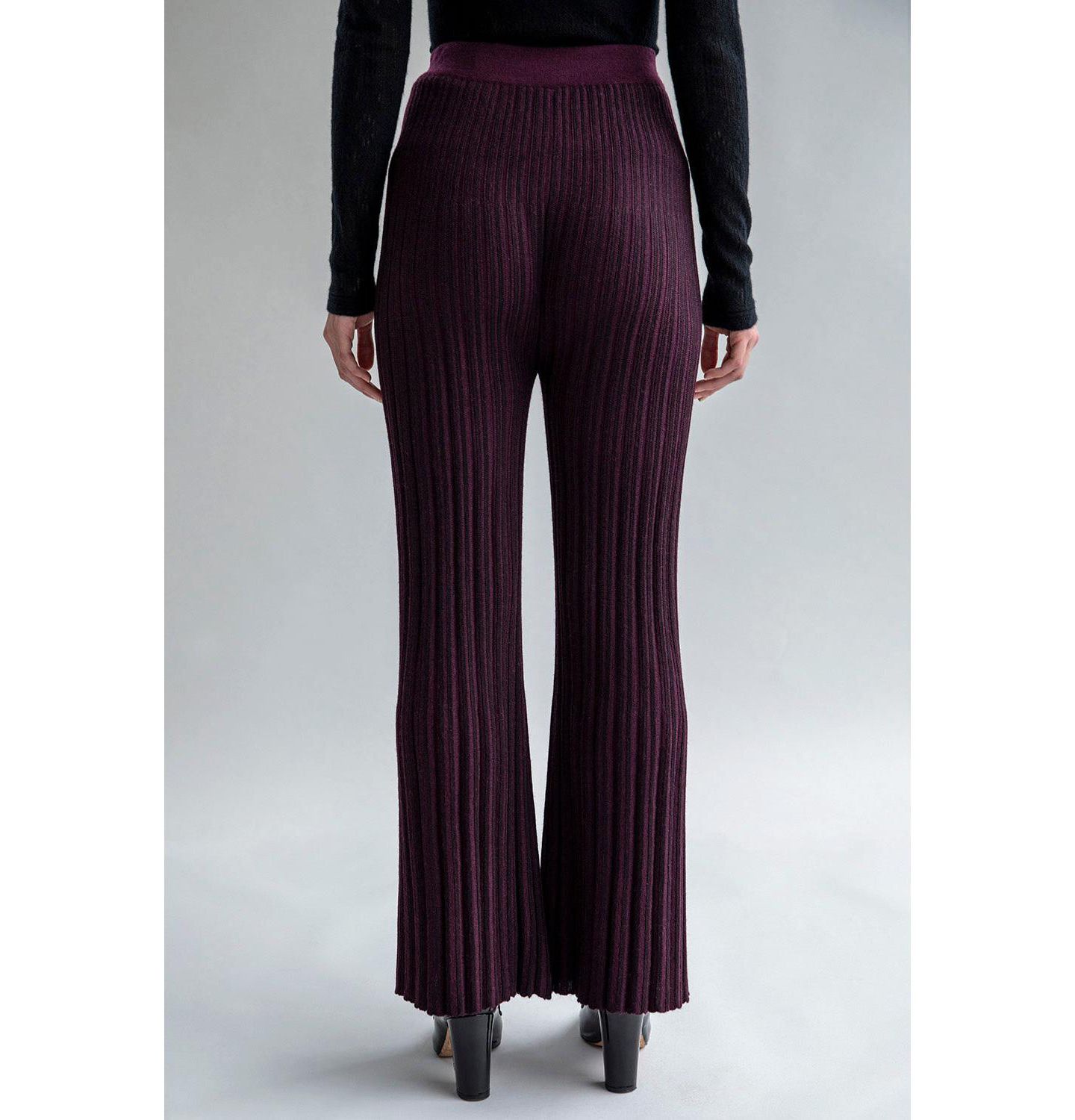 Женские брюки SSKEIN Marcelle Pleated Knit, цвет: Баклажановый — фото 3