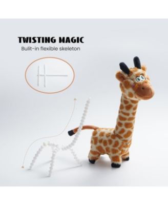 Twistable Giraffe Stuffedless Dog Toy for Small Medium Breed, Christmas gift,Plush Chew Toy with Crinkle Paper and Soft Fabric