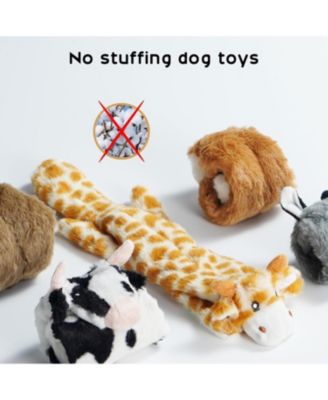 5 PCS Jungle Series Crinkle Dog Toys, No Stuffing Squeaky Dog Toys with Double Layer Reinforced Fabric,Christmas gift
