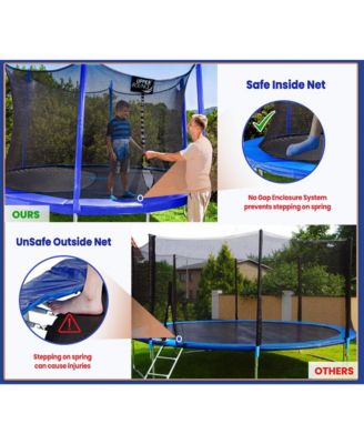 12 FT Round Trampoline Set with Safety Enclosure System - Backyard Trampoline - Outdoor Trampoline for Kids - Adults