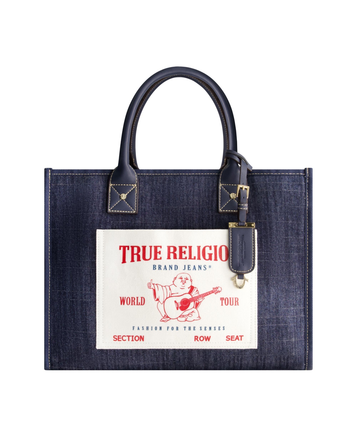 Buddha Pocket Denim Tote - Dark denim