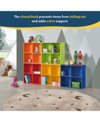 George 4-Cube Children's Bookcase, Kids Toy Storage Shelf Organizer for Playroom, Bedroom, Nursery School