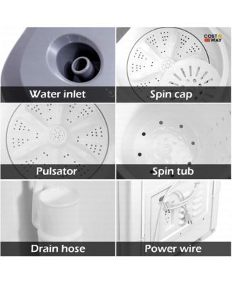Portable Mini Compact Twin Tub 20Lbs Total Washing Machine Washer