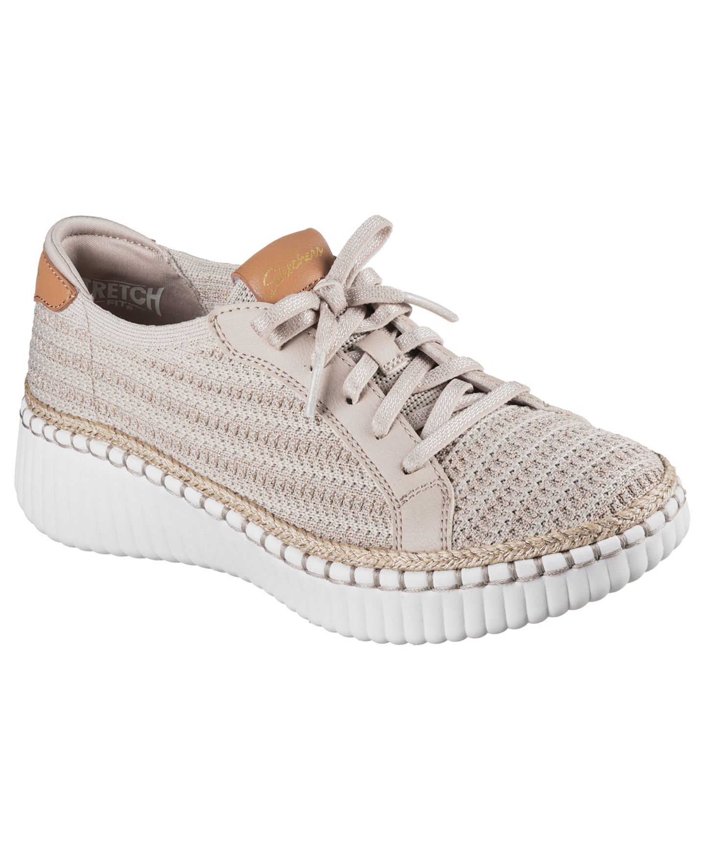 Женские кроссовки Skechers Wilshire Blvd - Passion Play Casual, цвет: Серо-коричневый / Золотой — фото 1