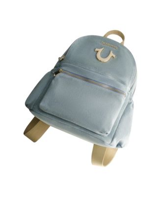 Zip Pocket Denim Horseshoe Backpack