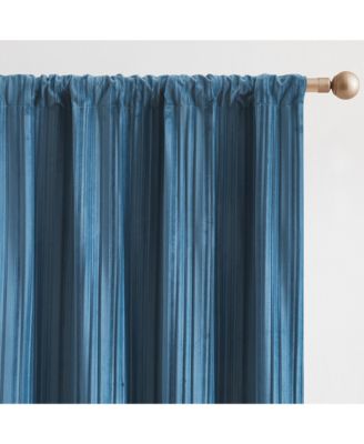 Glam Pleated Velvet Light Filtering Window Curtain Panels Pair 38x84