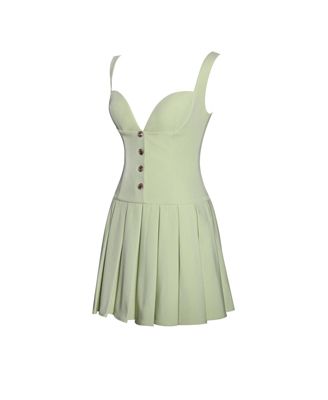 Women's Tala Pistachio Green Sleeveless Pleated Preppy Mini Dress