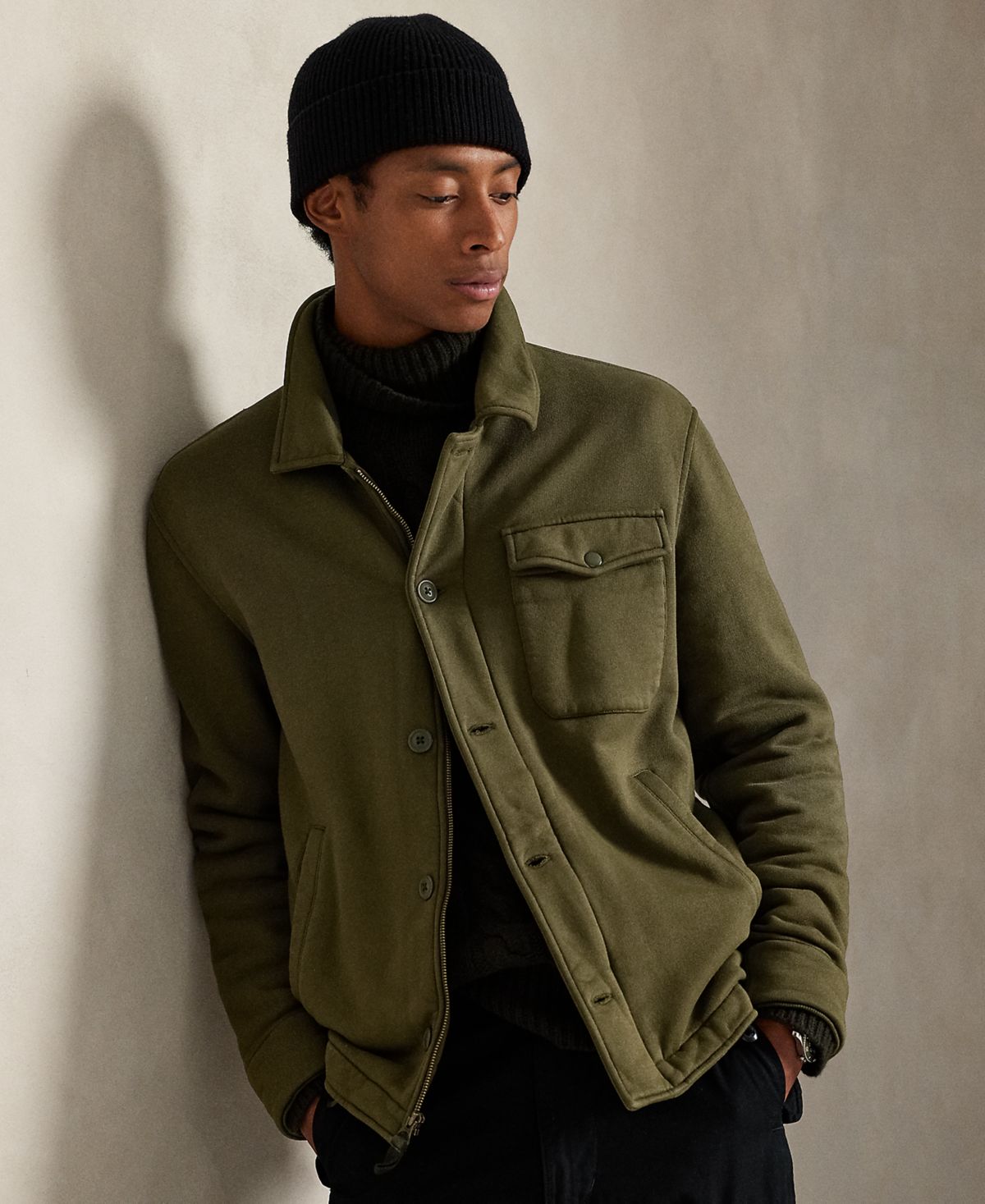 Мужская флисовая куртка-лодочка