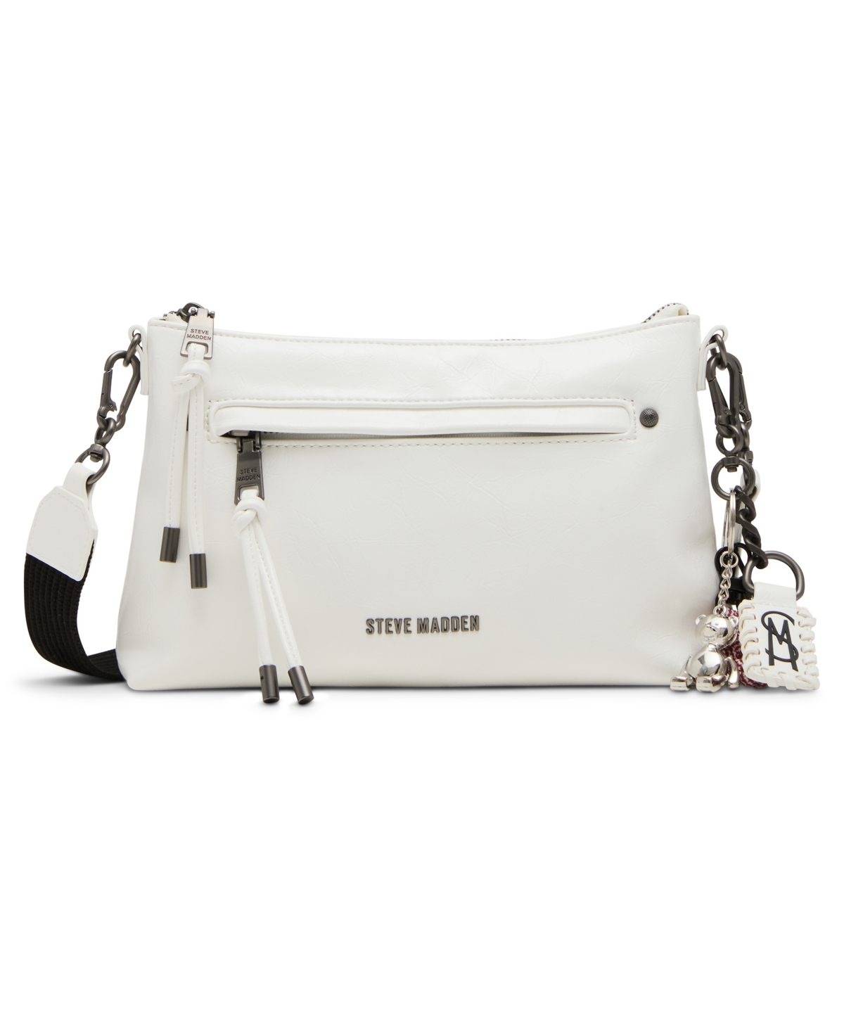Bjony Zipper Crossbody Bag - White