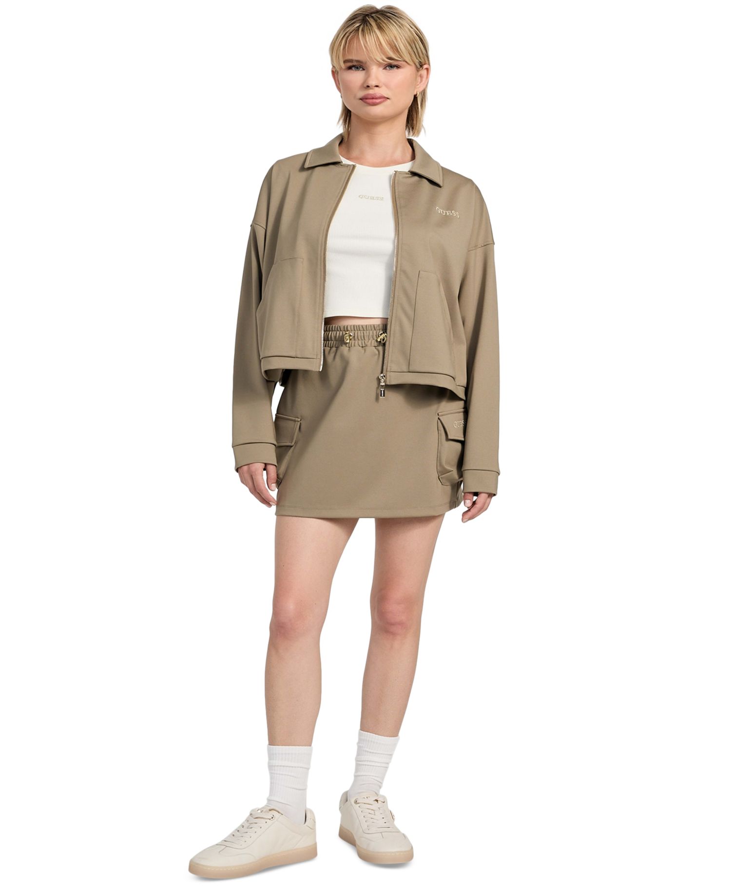 Women's Carla Collared Zip-Front Cropped Jacket