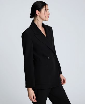 Women's Luxe Twill Double-Breasted Blazer