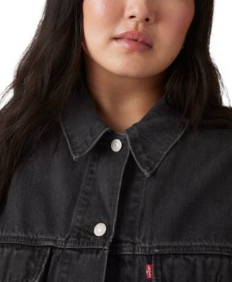 Plus Size '90s Cotton Denim Trucker Jacket