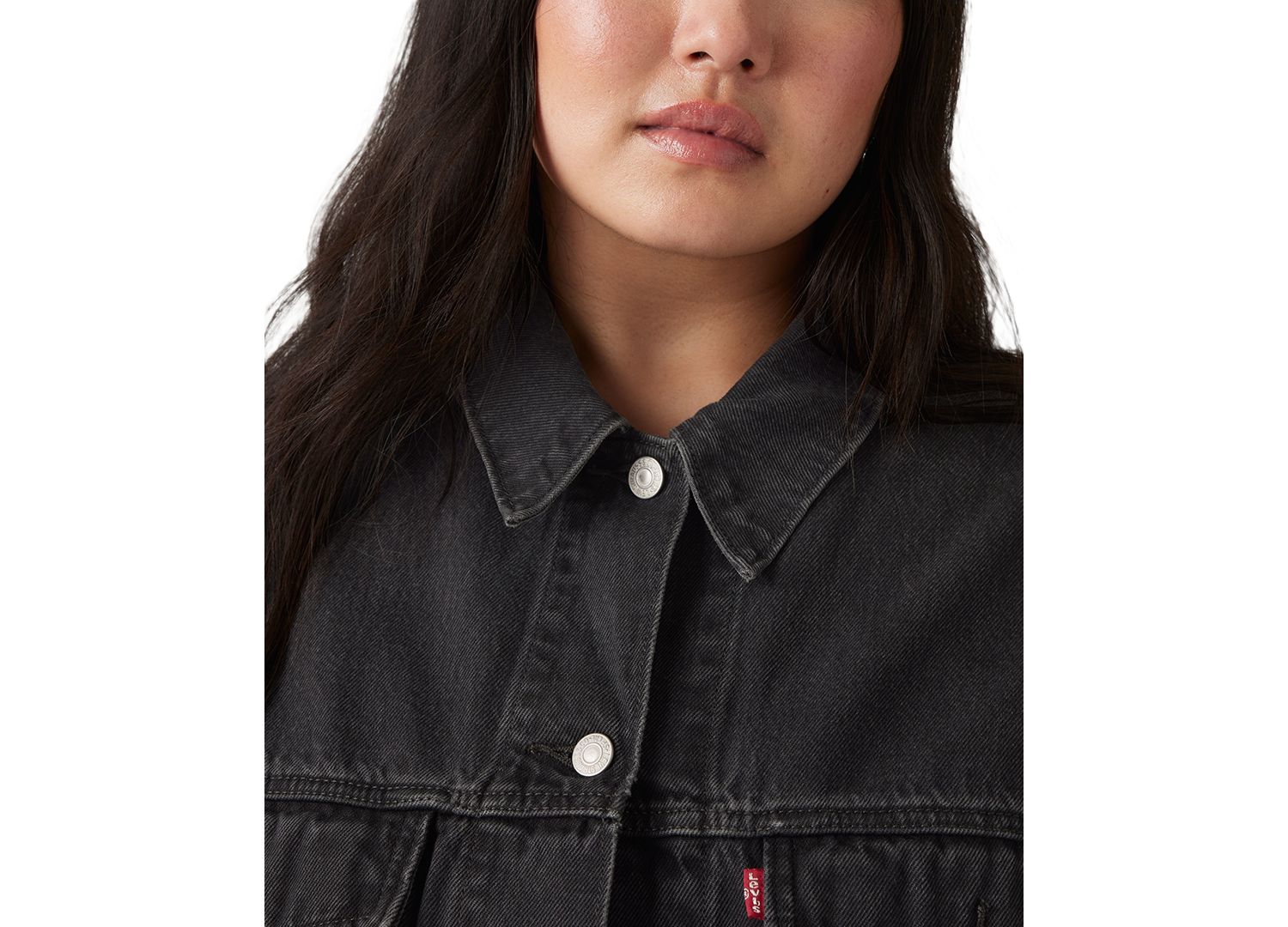 Plus Size '90s Cotton Denim Trucker Jacket