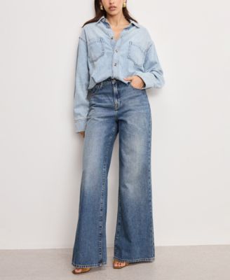 Women's Denim Shirt Jumpsuit