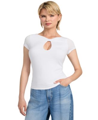 GUESS - Women's Joey Cutout Cap-Sleeve Top