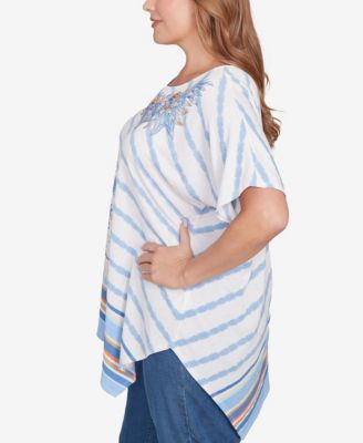 Plus Size Embellished Boho Stripe Top