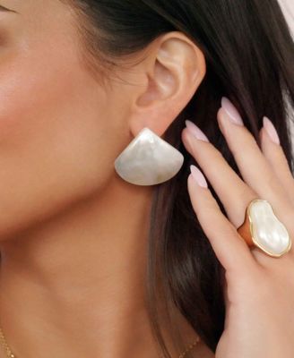Rising Tide Mother of Pearl Stud Earrings