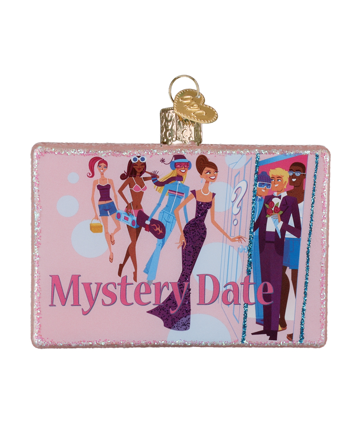 Old World Christmas 2.75" Hasbro Mystery Date Game Ornament