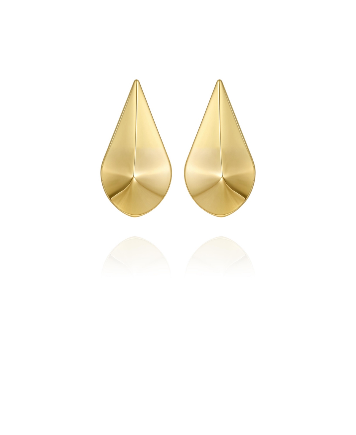 Chic Sculptural Dome Drop Earrings - Silver Tone Plated