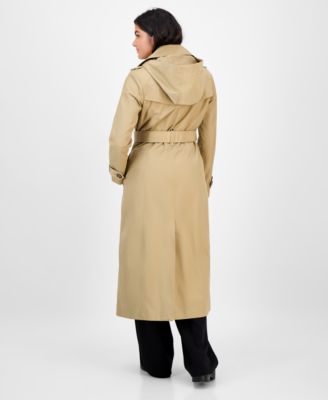 Women's Hooded Belted Maxi Trench Coat