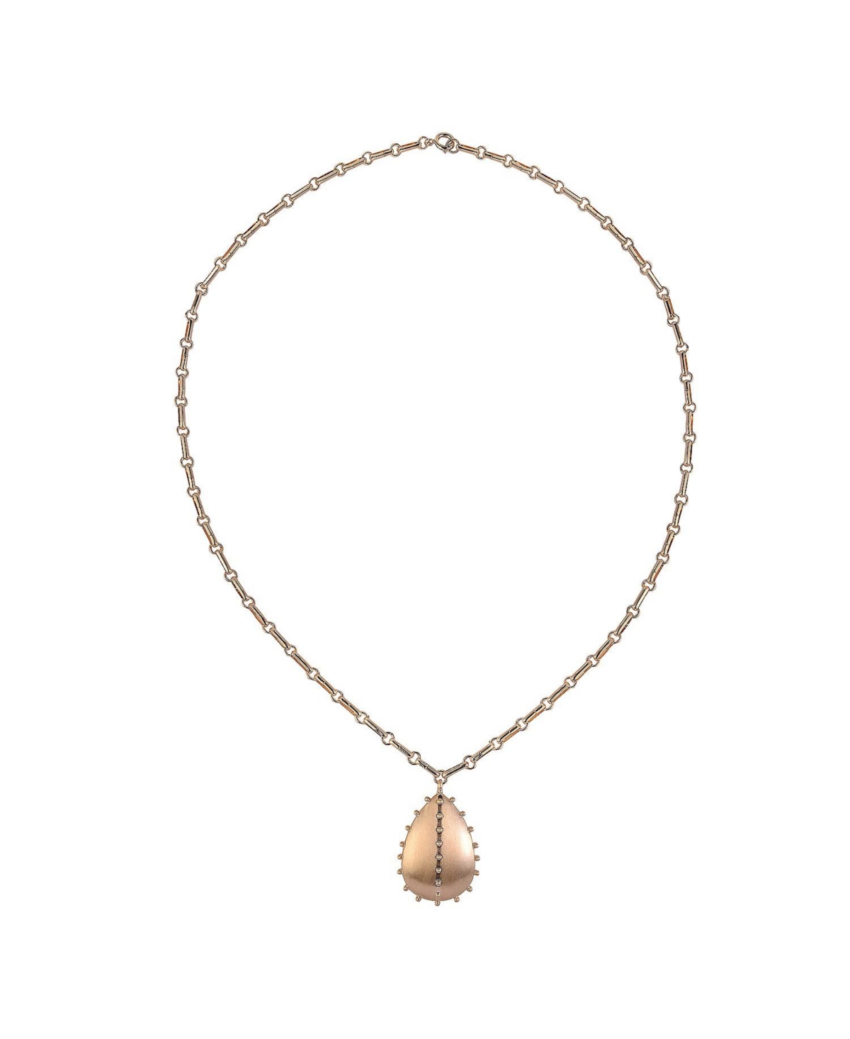 Gold Tone Long Teardrop Pendant Necklace - Gold