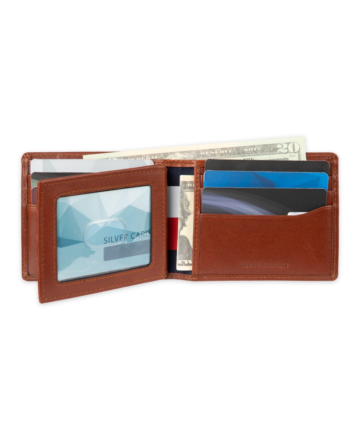Tommy Hilfiger Men's Rfid Extra Capacity Slimfold Wallet In Brown