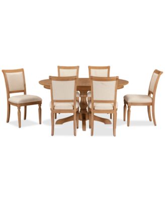 Willowmere 7-Pc. Dining Set (Round Table & 6 Upholstered Chairs) Created for Macy's.